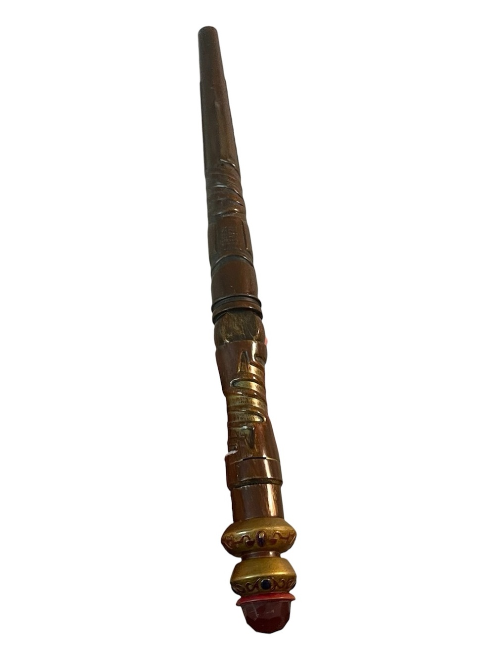 Magiquest Wand Lord Woodsheart Great Wolf Lodge Brown Wood Red Gem Topper Magic - Picture 3 of 10